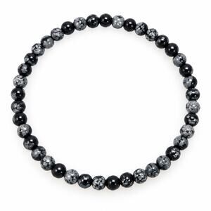 4MM Snowflake Obsidian Bracelet